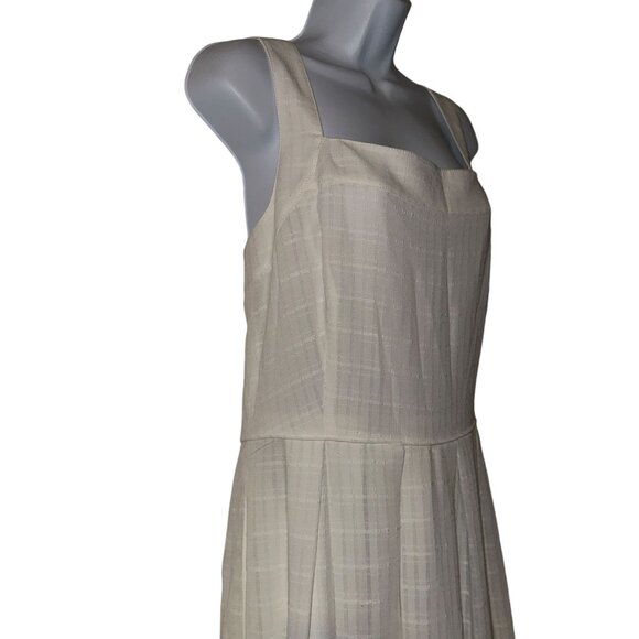 NWT Cremieux Cream Tank Pleated Dress Womens 10 Summer Wedding Party Work - Picture 3 of 10